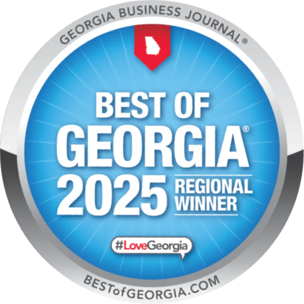 Best of Georgia 2025 regional winner badge from the Georgia Business Journal, awarded to Inspine Chiropractic and Wellness.